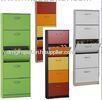 Green / White Wooden Shoe Rack Cabinet , Size 63 * 24 * 180cm DX-8607A