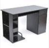 Home Black Wooden Office Desks with CPU Holder , Workstation Laptop Table DX-8700