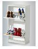 White melamine board Shoe Rack Cabinet With 2 Compartment For store DX-8619