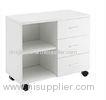Portable Mobile Wood File Cabinets Short Store Content Tea Tank White DX-K0123
