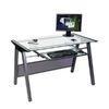 Square Modern Glass Top Computer Desk For Office / House DX-8806