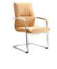 Beige PU Leather Office Chair With Metal Leg , tube thickness 1.5mm DX-C622