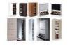 Mirrored Cupboard Unit Como Shoe Cabinet Storage Rack with dual door DX-8620