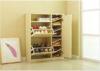 Two Door Shoe Rack Cabinet with Long Cupboard Beige Walnut Color DX-8621B