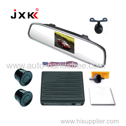 new product for car muti-function rearview mirror bulit-in 3.5 inch TFT display car camera view parking sensor system