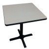square fast food dining table with cast iron feet