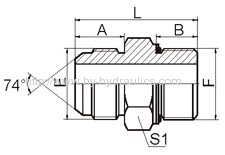 JIC male 74° cone/ metric male adjustable stud end L series ISO 6149-3 Fitting