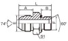 JIC male 74° cone/ Metric male captive seal Fitting