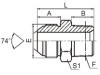 JIC male 74° cone/ Metric male captive seal fitting