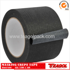 Crepe Paper Tape Black Color 75mm x 50m