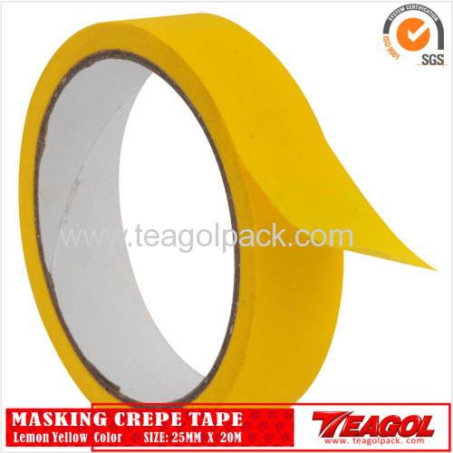 Crepe Paper Tape Lemon Yellow Color 25mm x 20m