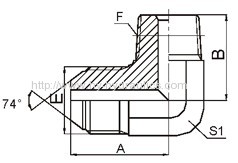 90° elbow JIC 74° cone/ BSPT male Adapters 1JT9-SP