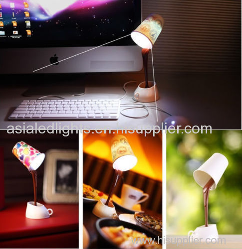 USB DIY 8 LED Coffee Cup Mug Lamp Light Energy Saving Room Table Decoration Gift