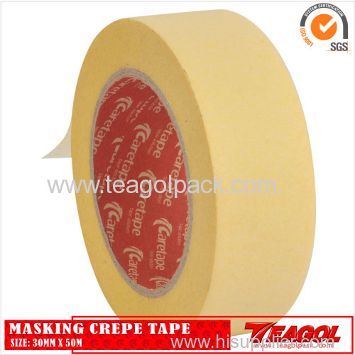 Crepe Paper Paint Tape Industrial Purpose Yellow Color 50m/Roll