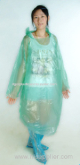 PE integrated disposable raincoat with shoe cover