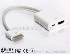 Dock Connector to HDMI 1080P TV Adapter Cable for iPhone 4 4s iPad 2 3