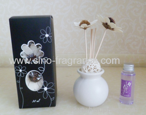 30ml home fragrance / wood flower, ceramic bottle, rattan sticks