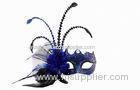 Mens Beautiful Blue Feather Masquerade Mask For Christmas Party