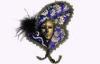 Black And Purple Decorative Masquerade Venice Masks With Feather