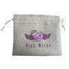 Embroidered Gray Jewelry Drawstring Pouch Durable For Wedding Favors