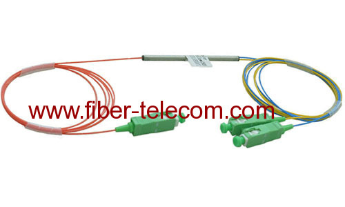 1x2 Mini Tube type PLC splitter with SC/APC connectors