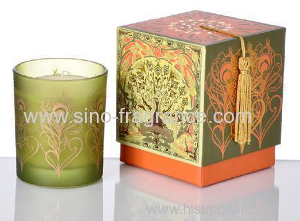 luxury gift natural scented soy candle in glass jar,new packing design scented candle and handmade gift color box