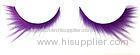 Purple Long Colored False Eyelashes For Halloween Festival , Synthetic Lashes