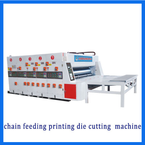 semi-auto chain feeding corrugated carton flexo printing die cutting machine