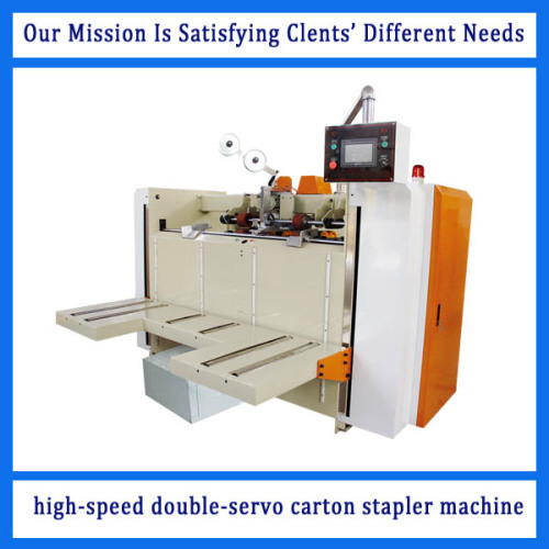 semi-auto double-servo corrugated carton box electric stapler machine