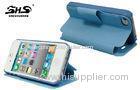 Apple iPhone Protective Cases Blue iPhone4 / 4S Leather Cover Case With Buckle
