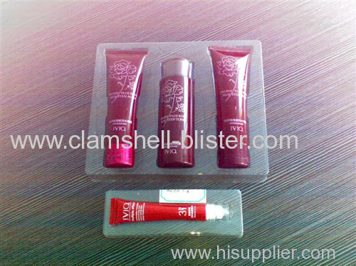 Plastic cosmetic blister packaging tray