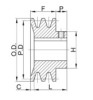 3V Finished Bore 358 Gripbelt Sheaves|V-BELT SHEAVES 3V Series