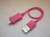 Pink Motorola / Pantech Cell Phone USB Cables USB Data Sync Cable 0.2m / 1.2m / 2m