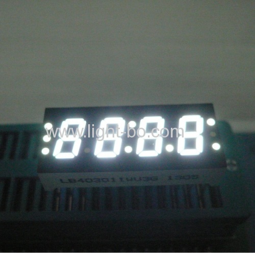 Ultra white 7.6mm (0.3") 4-Digit 7-Segment LED Display for Instrument Panel