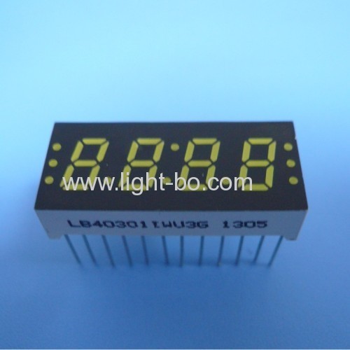 Ultra white 7.6mm (0.3") 4-Digit 7-Segment LED Display for Instrument Panel