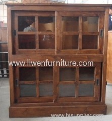 Classical wooden glass cabinet