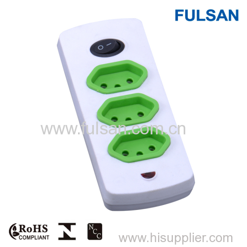 Germany Style Extension Socket Power Strip with with individual switch and Overload Protection