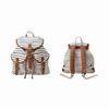 Multi-Function Womens Canvas Backpack Stripe Satchel For School Student
