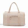 Perforated Ladies Leather Handbags For Formal Business Party Black / Beige Tote