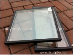 5mm clear tempered glass+6A+5mm blue coated tempered glass insulated tempered glass in curtain walls