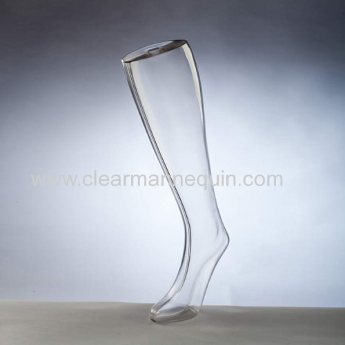 Fashion female transparent PC mannequin leg for sale