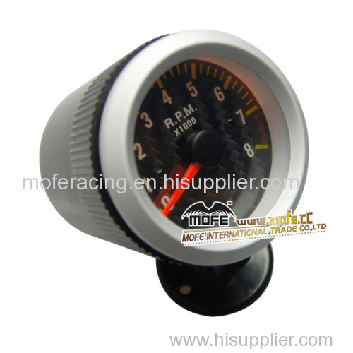 52mm carbon fiber black face tachometer gauge meter