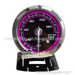 60mm black face red lcd water temperature gauge with shift light