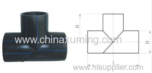 HDPE Heat Fusion Welding Equal Tee Pipe Fittings