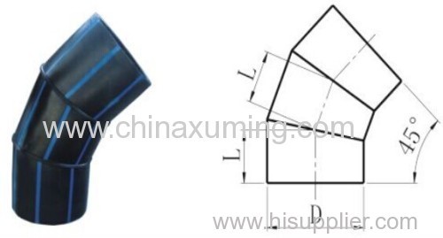 HDPE Butt Weld 45 Degree Bends with Three Segments Fittings