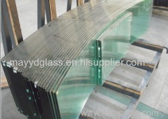 Color bent tempered building glass for door