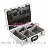 Custom Silver Aluminum Tool Cases , Tool Carrying Case With Plastic Handle