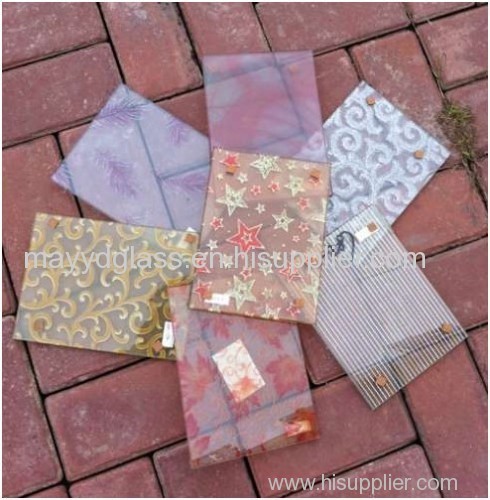 Tempered color decorated pattern glass