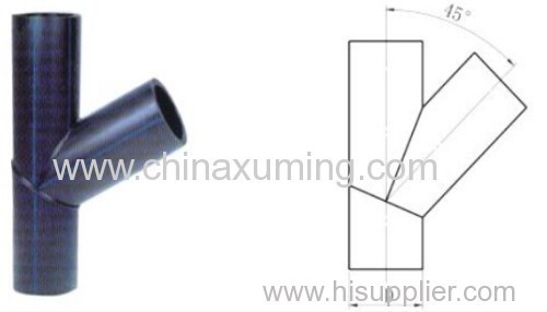 HDPE Butt Welding 45 Degree Skew Tee Fittings