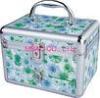 Blue Aluminum Cosmetic Train Case for Make Up With Mirror , 220 *150*180mm